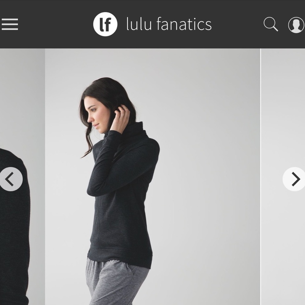 Lululemon In A Cinch Long Sleeve Sweatshirt Heathered Black / Classic Stripe